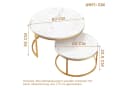 REDOM Couchtisch-Set 2er, Beistelltisch für Schlafzimmer Balkon, Marmoroptik Bild 5