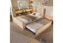 REDOM Polsterbett Flexibles Ausziehbett mit LED und Ladestation Beige Bild 1