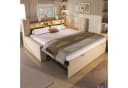 REDOM Polsterbett Flexibles Ausziehbett mit LED und Ladestation Beige Bild 3