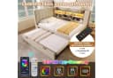 REDOM Polsterbett Flexibles Ausziehbett mit LED und Ladestation Beige Bild 4