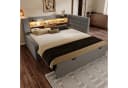 REDOM Polsterbett Flexibles Ausziehbett mit integrierter Ladestation Grau Bild 1