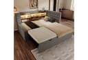 REDOM Polsterbett Flexibles Ausziehbett mit integrierter Ladestation Grau Bild 3