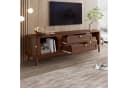 REDOM TV-Schrank Nussbaum-Optik Lamellentüren Holzbeine Bild 2