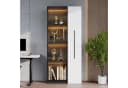 REDOM Vitrine mit Aluminium-Rahmen & Glastüren Schwarz/Weiß Bild 1