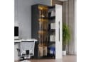 REDOM Vitrine mit Aluminium-Rahmen & Glastüren Schwarz/Weiß Bild 2