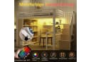 REDOM Hochbett mit LED-Beleuchtung, Schreibtisch und Stauraum Bild 3