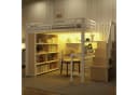 REDOM Hochbett mit LED-Beleuchtung, Schreibtisch und Stauraum Bild 5