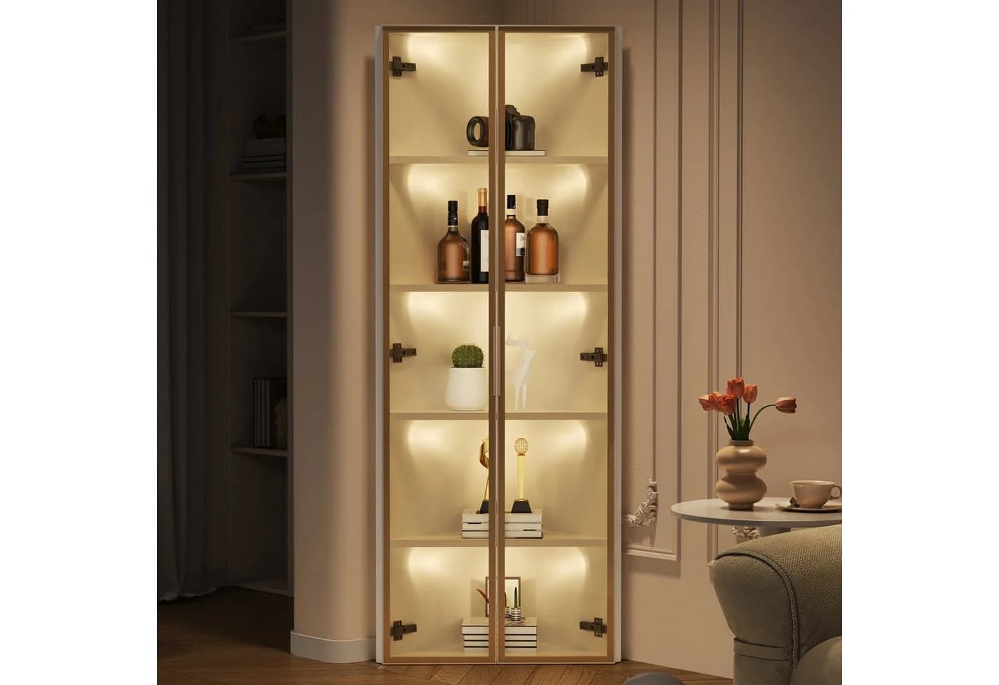 REDOM Eckvitrine LED-Beleuchtung Staubgeschütztes Glas - Bild 3