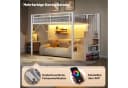 REDOM Hochbett mit LED-Licht und Stauraumtreppe Schwarz Bild 4
