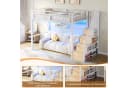 REDOM Hochbett mit LED-Licht und Stauraumtreppe Schwarz Bild 5