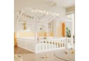REDOM Kinderbett Holzbett Funktionsbett mit LED & Sicherheitsgitter 90x190cm/180x190cm Bild 4