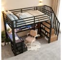 REDOM Hochbett Jugendbett mit LED-Lichtleiste Bild 3