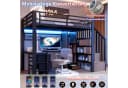 REDOM Hochbett Jugendbett mit LED-Lichtleiste Bild 4