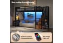 REDOM Hochbett Jugendbett mit LED-Lichtleiste Schwarz Bild 4