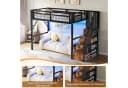REDOM Hochbett Jugendbett mit LED-Lichtleiste Schwarz Bild 5