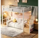 REDOM Hochbett Jugendbett mit LED-Lichtleiste Bild 1