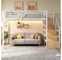 REDOM Hochbett Jugendbett mit LED-Lichtleiste Bild 3