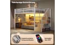 REDOM Hochbett Jugendbett mit LED-Lichtleiste Bild 4