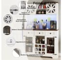 REDOM Hochschrank Modern Weiß mit Smart LED Beleuchtung und Weinregal Bild 5
