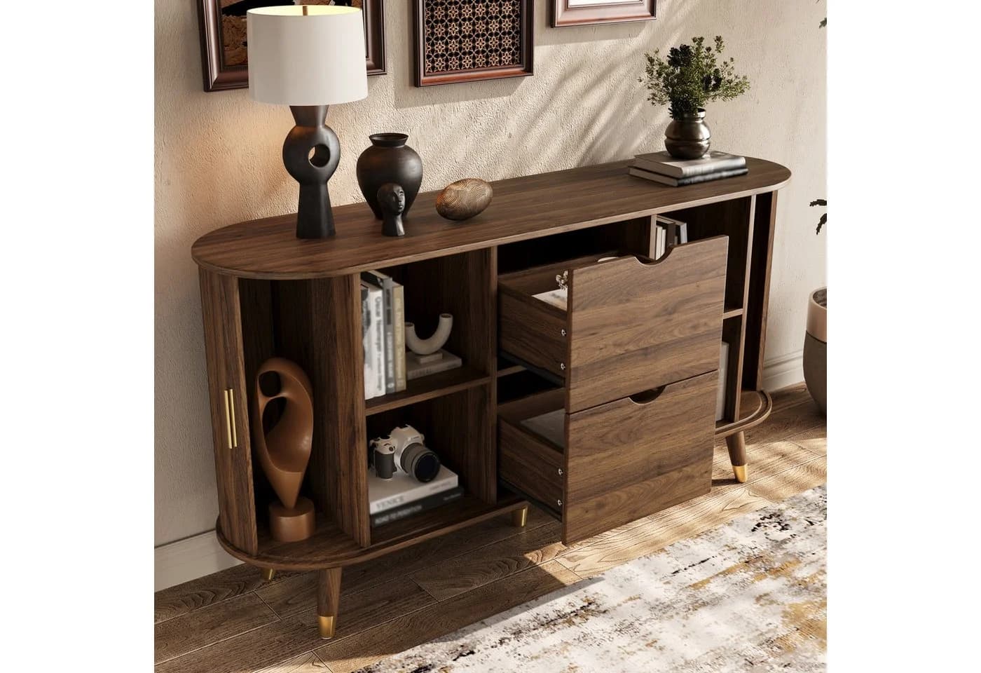 REDOM Sideboard 140x79,5x40 cm Vertikale Maserung