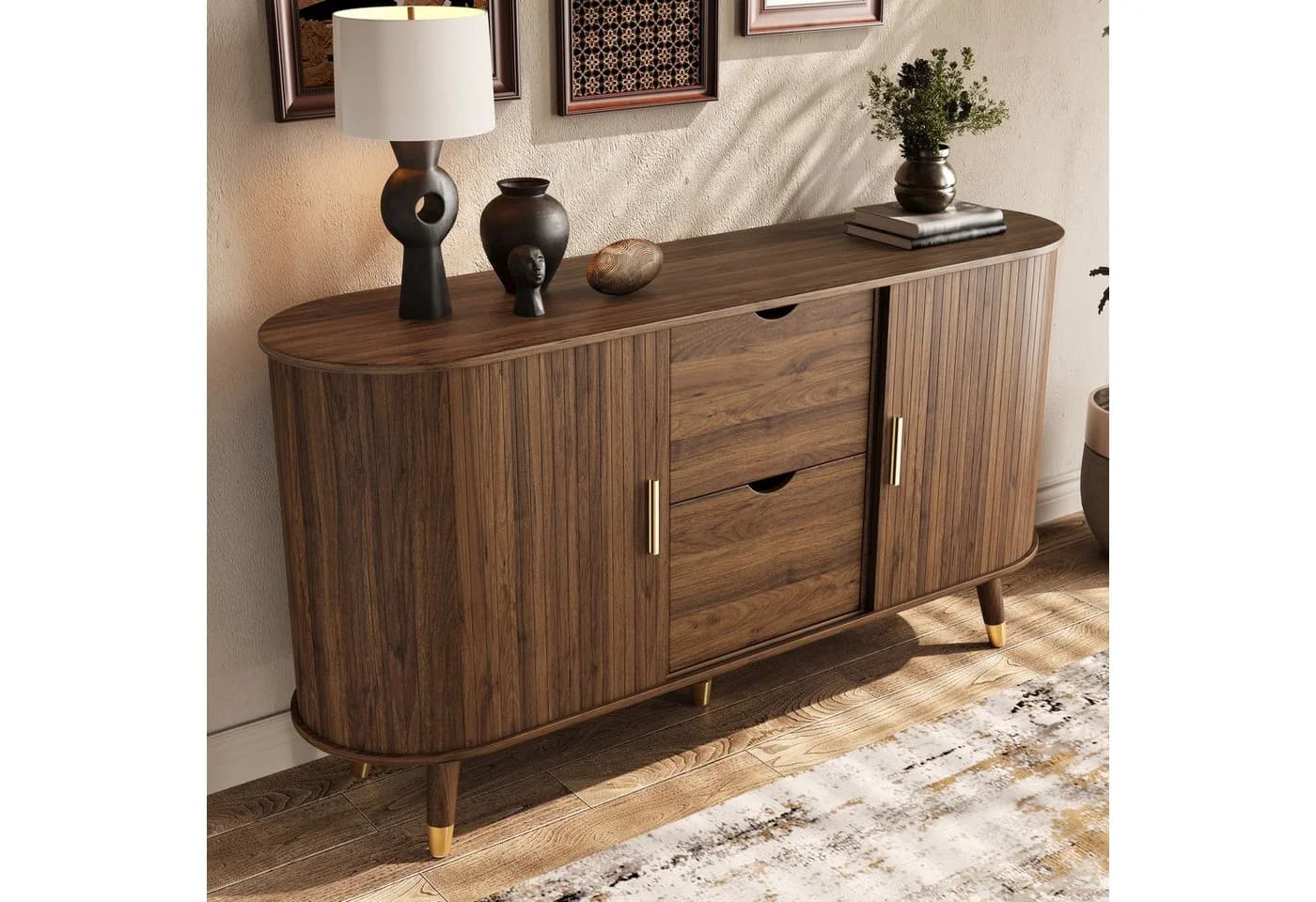 REDOM Sideboard 140x79,5x40 cm Vertikale Maserung - Bild 2