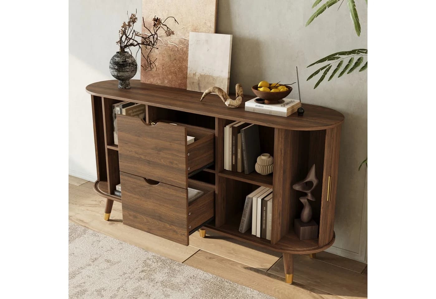 REDOM Sideboard 140x79,5x40 cm Vertikale Maserung - Bild 3