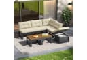 REDOM Gartenlounge-Set Beige mit Stauraum und verstellbarer Rückenlehne Bild 2