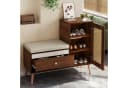 REDOM Schuhschrank Flurbank mit Rattan-Optik und Sitzkissen Bild 2