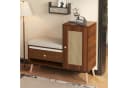 REDOM Schuhschrank Flurbank mit Rattan-Optik und Sitzkissen Bild 4