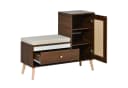 REDOM Schuhschrank Flurbank mit Rattan-Optik und Sitzkissen Bild 5
