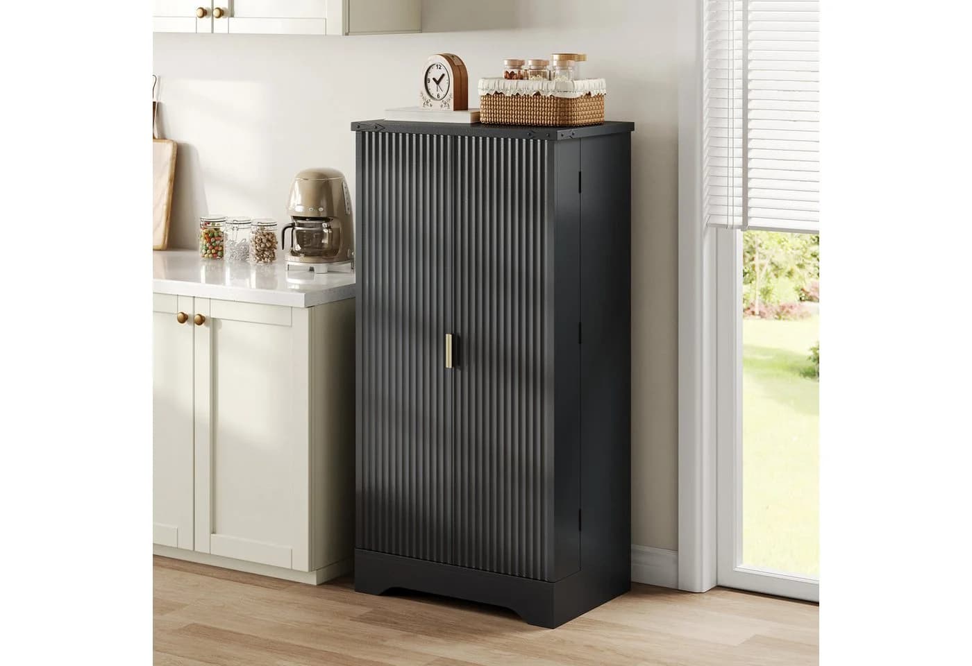 REDOM Sideboard Modern Weiß mit LED-Sensorlicht - Bild 3