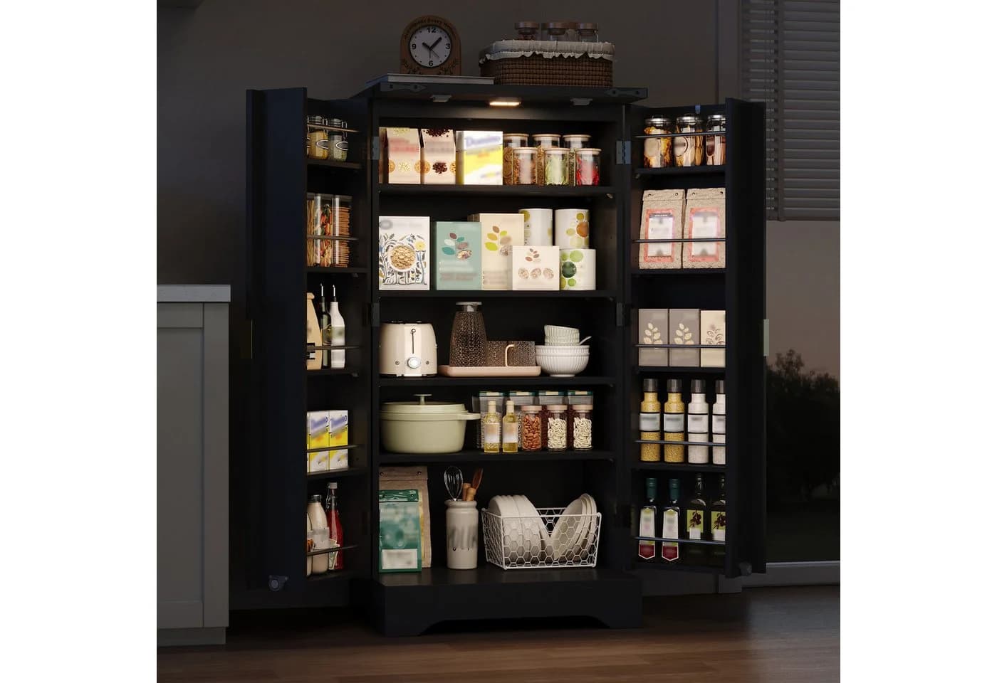 REDOM Sideboard Modern Weiß mit LED-Sensorlicht - Bild 5