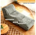 REDOM Modulares Bodensofa mit Schlaffunktion und Chaise Longue Schwarz Bild 1