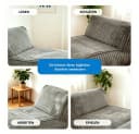 REDOM Modulares Bodensofa mit Schlaffunktion und Chaise Longue Schwarz Bild 3