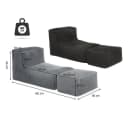 REDOM Modulares Bodensofa mit Schlaffunktion und Chaise Longue Schwarz Bild 4