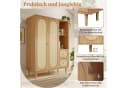 REDOM Kleiderschrank mit Rattanfront und goldfarbenen Griffen Bild 5