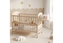 REDOM Babybett Naturholz verlängerbar mit Wickelaufsatz Bild 1