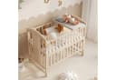 REDOM Babybett Naturholz verlängerbar mit Wickelaufsatz Bild 3
