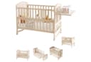 REDOM Babybett Naturholz verlängerbar mit Wickelaufsatz Bild 5
