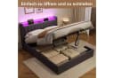 REDOM Polsterbett Grau mit LED-Beleuchtung & USB-Ladestation Bild 5