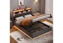 REDOM Polsterbett mit Stauraum & LED-Beleuchtung Grau Bild 2