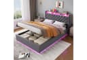 REDOM Polsterbett mit Stauraum & LED-Beleuchtung Grau Bild 5