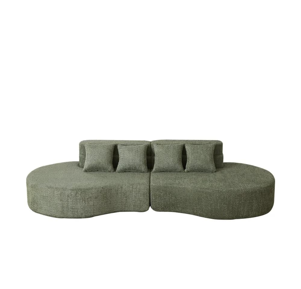 REDOM Modulares Schaumsofa Grün Chenille Bezug