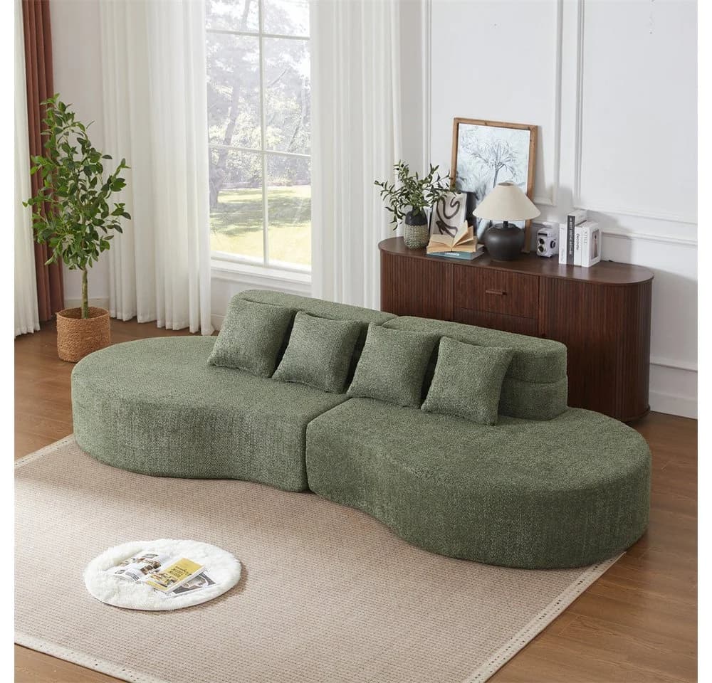 REDOM Modulares Schaumsofa Grün Chenille Bezug - Bild 2