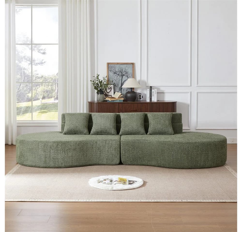 REDOM Modulares Schaumsofa Grün Chenille Bezug - Bild 3