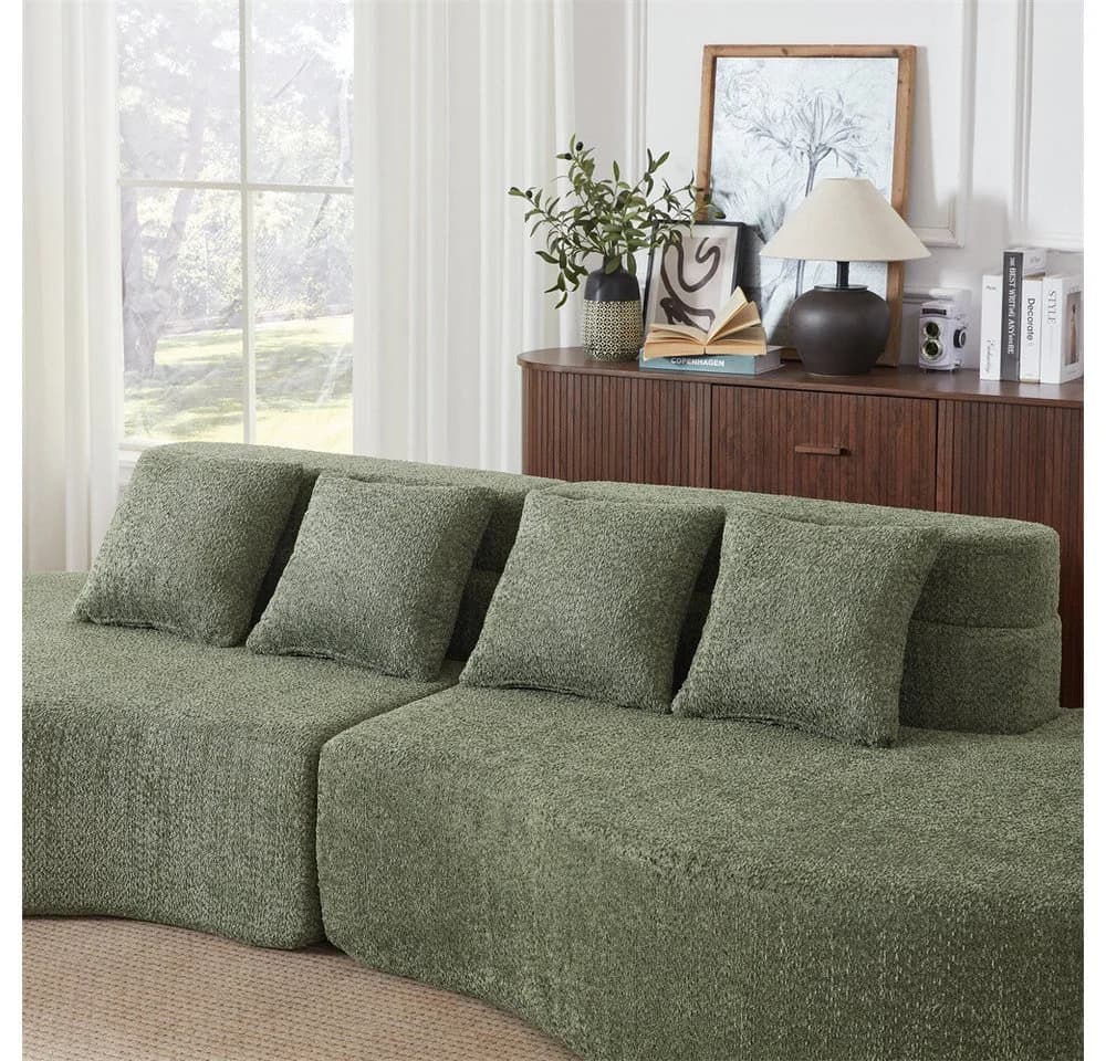 REDOM Modulares Schaumsofa Grün Chenille Bezug - Bild 4