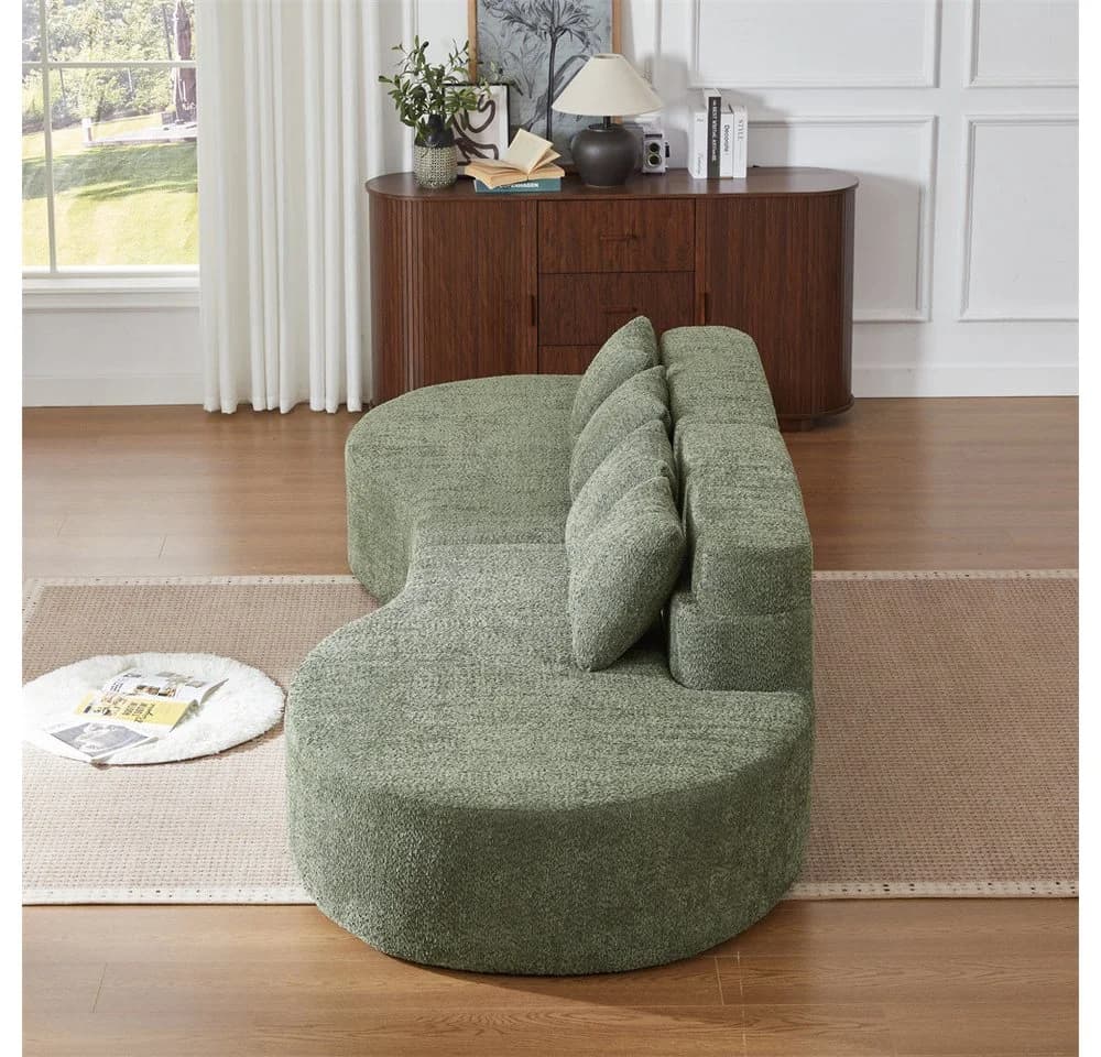 REDOM Modulares Schaumsofa Grün Chenille Bezug - Bild 5