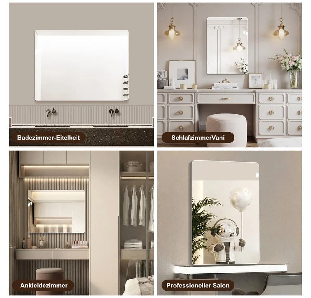 REDOM Spiegel Bathroom Rahmenlos Silber 80x60cm - Bild 4