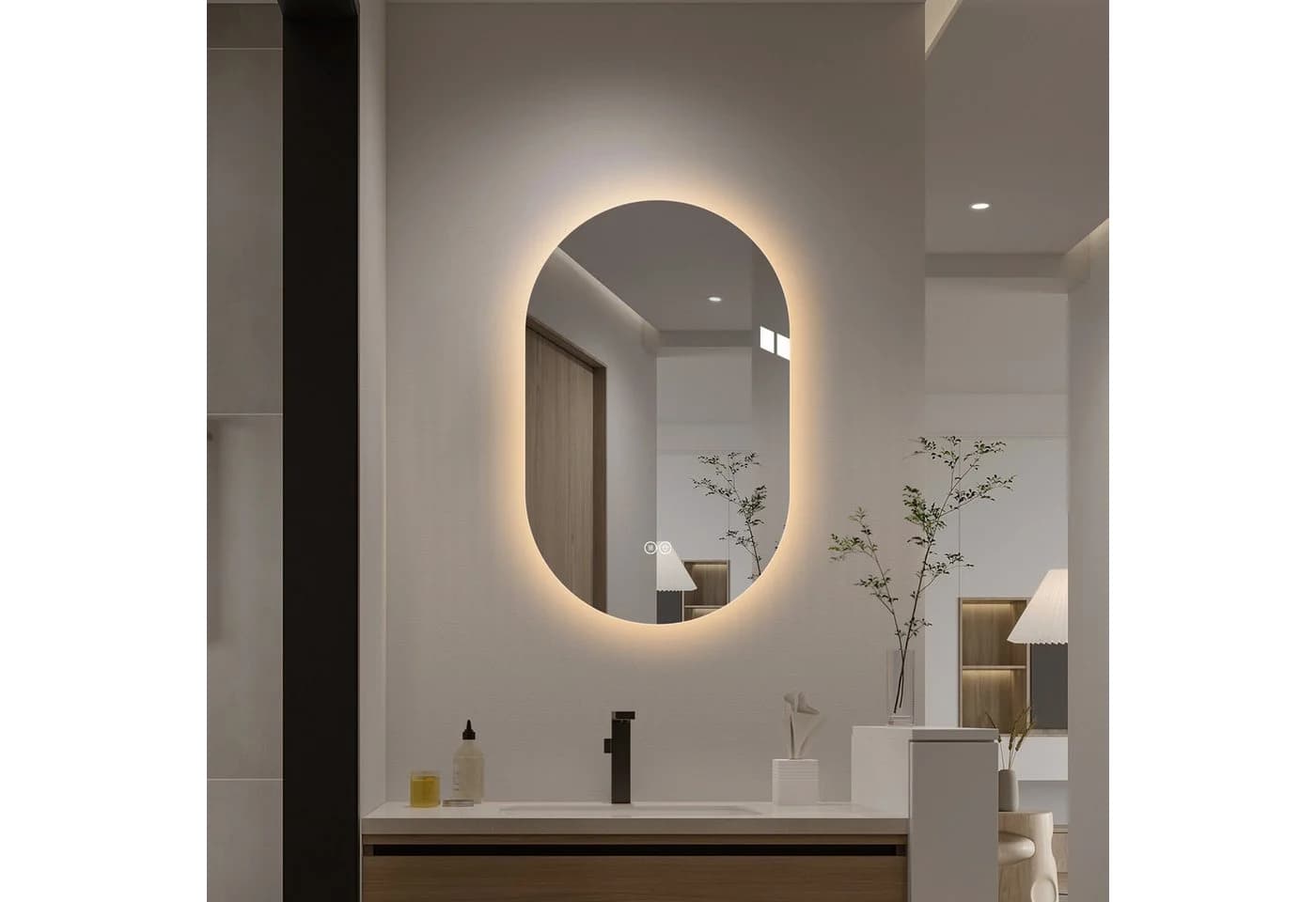 REDOM LED Spiegel mit Touch-Sensor & Antibeschlag Silber - Bild 2