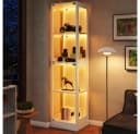 REDOM Vitrine Glas mit LED-Beleuchtung und Push-to-Open Tür Bild 2